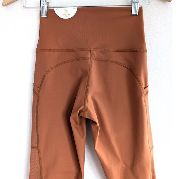 NWT Offline by Aerie Goals 7/8 Hi-Rise Leggings Mesh Pocket Yoga Pants Short - Picture 7 of 12